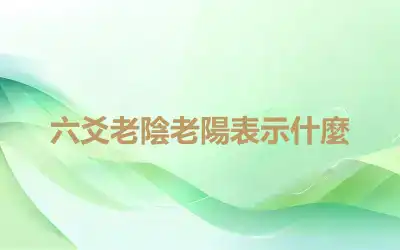 六爻老陰老陽表示什麼