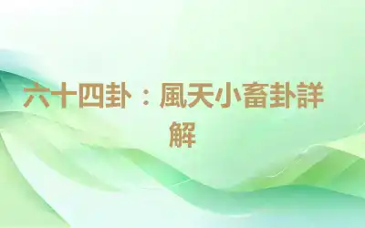 ​六十四卦：風天小畜卦詳解