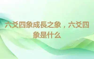 六爻四象成長之象，六爻四象是什么